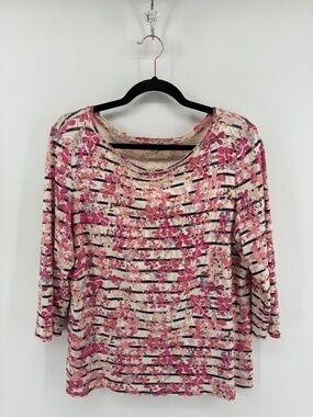 MASSIVE $10 SALE Talbots Floral 3/4 Cotton Lightweight Top Blouse